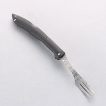  Takeshi Saji SG2 Black Damascus Folding Fork Black Micarta Handle with Sheath - Seisuke Knife