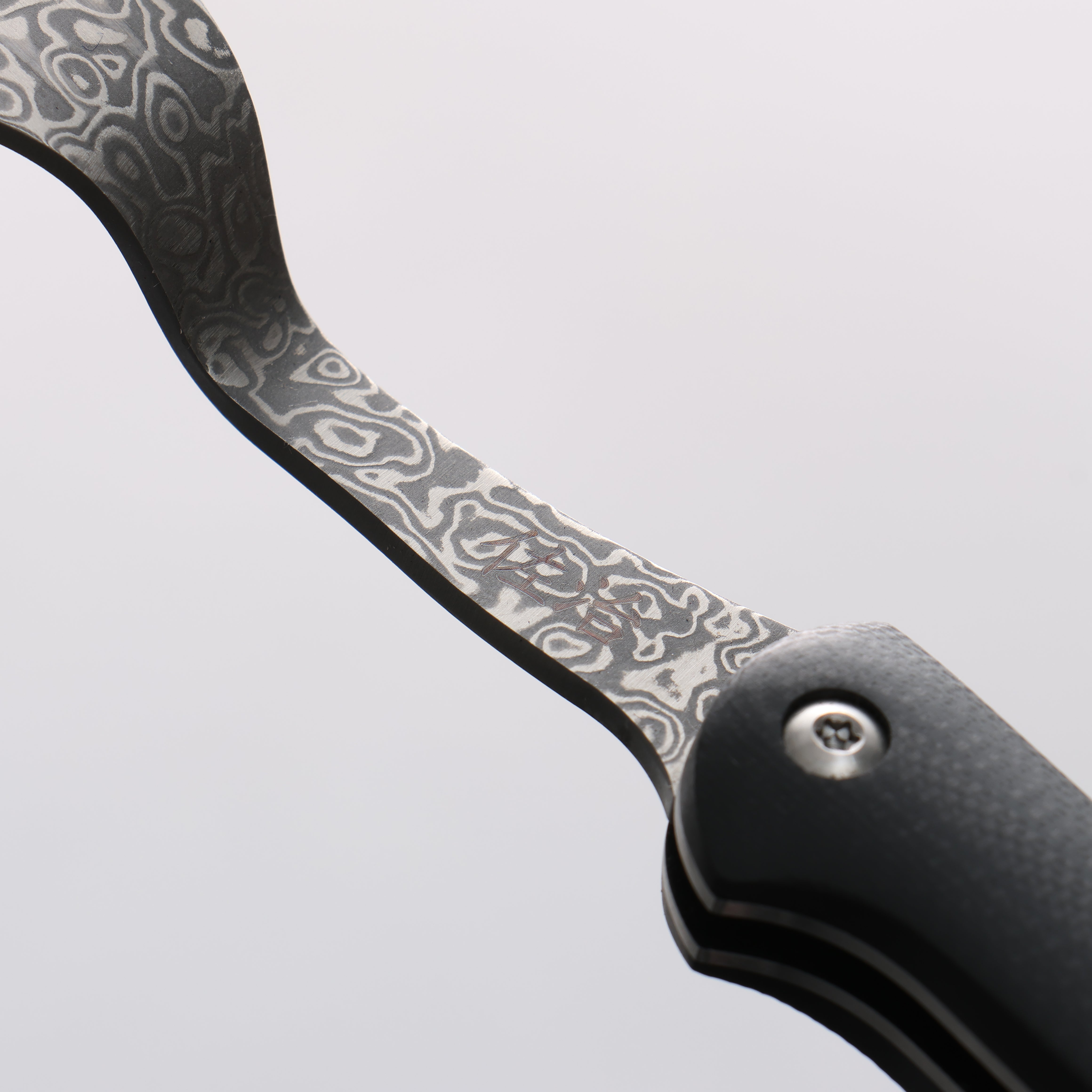 Takeshi Saji SG2 Black Damascus Folding Fork Black Micarta Handle with Sheath - Seisuke Knife