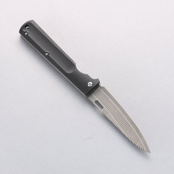 Takeshi Saji SG2 Black Damascus Folding Petty 105mm Carbon Fiber Handle - Seisuke Knife