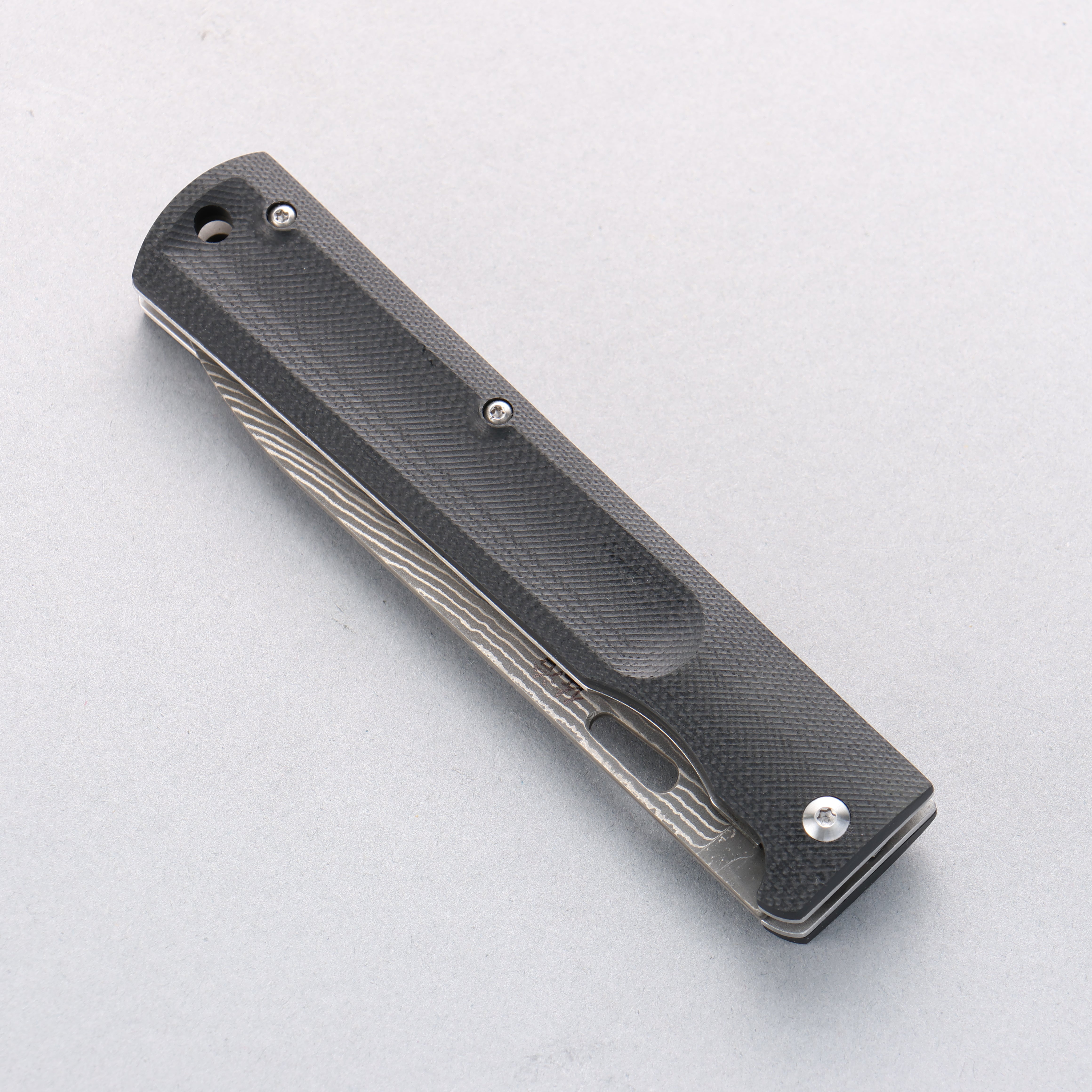 Takeshi Saji SG2 Black Damascus Folding Petty 105mm Carbon Fiber Handle - Seisuke Knife