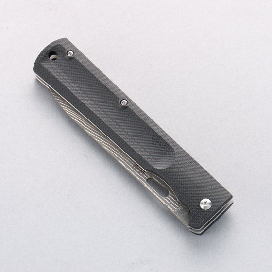 Takeshi Saji SG2 Black Damascus Folding Petty 105mm Carbon Fiber Handle - Seisuke Knife