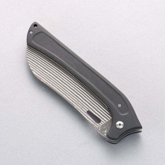 Takeshi Saji SG2 Black Damascus Folding Santoku 130mm Carbon Fiber Handle - Seisuke Knife