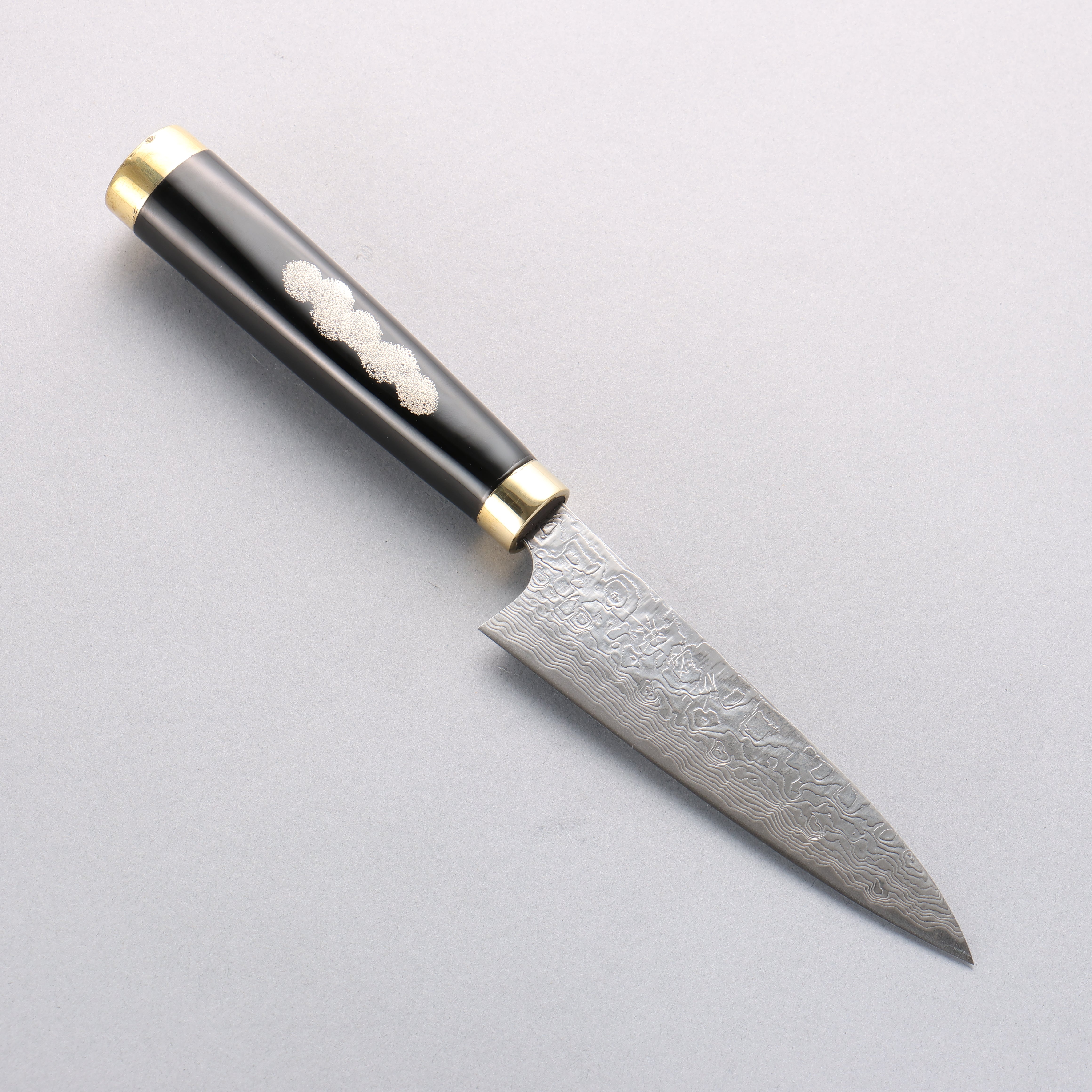 Takeshi Saji SG2 Diamond Finish Damascus Petty-Utility 135mm Maki-e Art Fujin&Raijin Handle with Sheath - Seisuke Knife