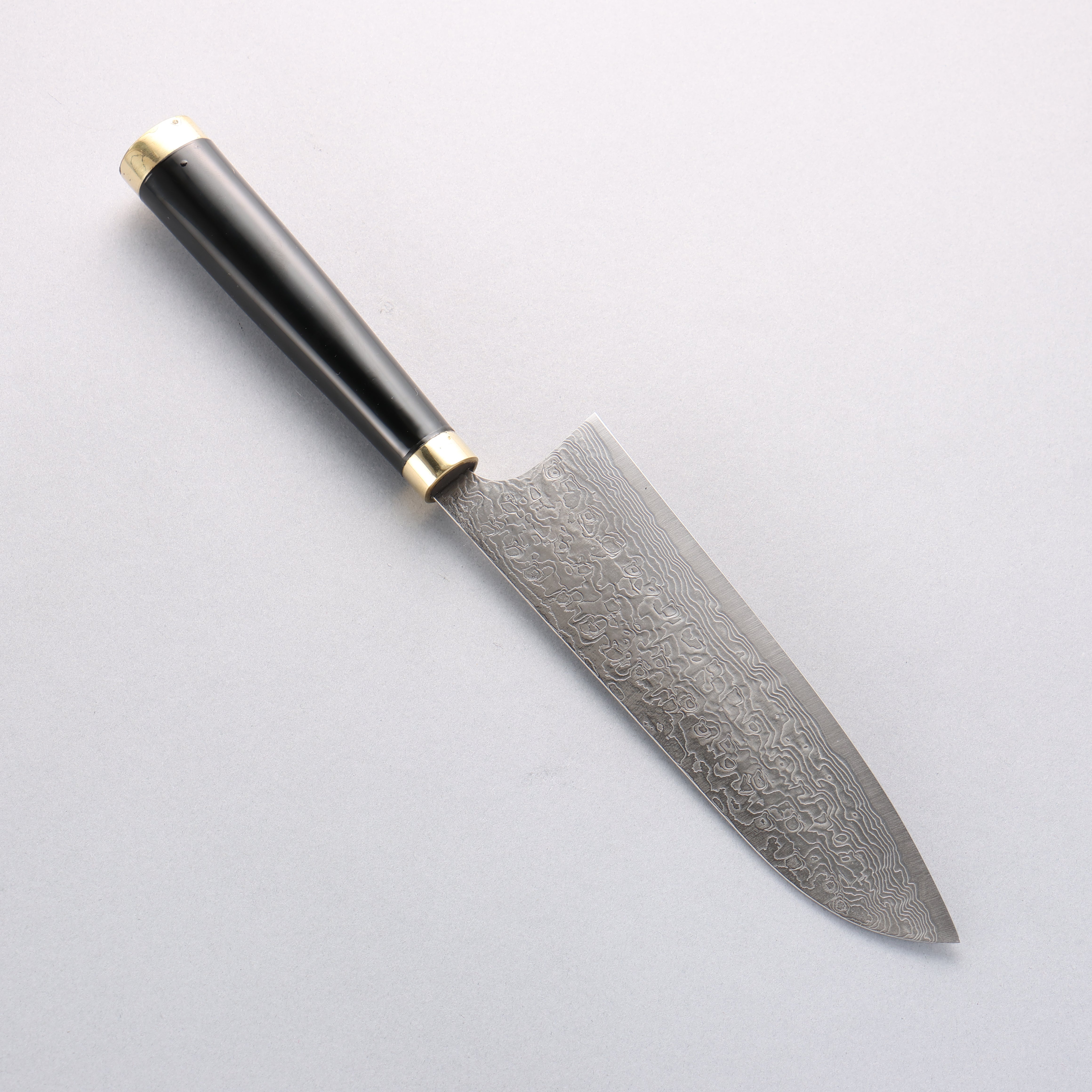 Takeshi Saji SG2 Diamond Finish Damascus Santoku 180mm Maki-e Art Fujin&Raijin Handle with Sheath - Seisuke Knife