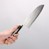Takeshi Saji SG2 Diamond Finish Damascus Santoku 180mm Maki-e Art Fujin&Raijin Handle with Sheath - Seisuke Knife - Slide 4