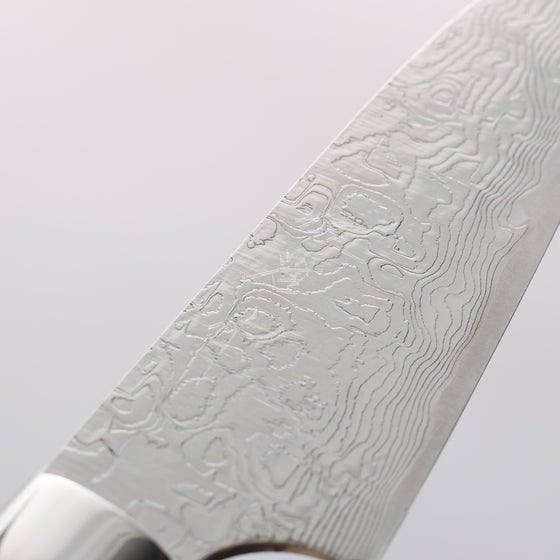 Takeshi Saji SG2 Diamond Finish Damascus Petty-Utility 90mm White Turquoise Handle - Seisuke Knife
