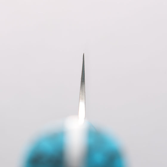 Takeshi Saji SG2 Diamond Finish Damascus Sakimaru Sujihiki 240mm Blue Turquoise Handle - Seisuke Knife