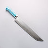 Takeshi Saji SG2 Diamond Finish Damascus Sakimaru Sujihiki 270mm Blue Turquoise Handle - Seisuke Knife - Slide 1
