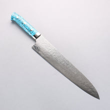  Takeshi Saji SG2 Diamond Finish Damascus Gyuto 270mm Blue Turquoise Handle - Seisuke Knife