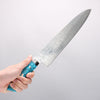 Takeshi Saji SG2 Diamond Finish Damascus Gyuto 270mm Blue Turquoise Handle - Seisuke Knife - Slide 4