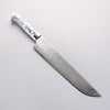 Takeshi Saji SG2 Diamond Finish Damascus Sakimaru Sujihiki 240mm White Turquoise Handle - Seisuke Knife - Slide 1