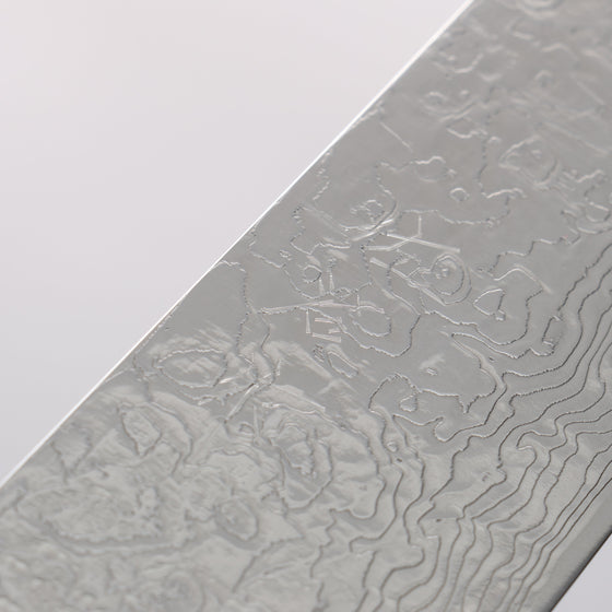 Takeshi Saji SG2 Diamond Finish Damascus Sakimaru Sujihiki 240mm White Turquoise Handle - Seisuke Knife