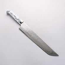  Takeshi Saji SG2 Diamond Finish Damascus Sakimaru Sujihiki 270mm White Turquoise Handle - Seisuke Knife