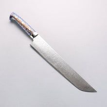  Takeshi Saji SG2 Diamond Finish Damascus Sakimaru Sujihiki 270mm Pine Cone and Blue Acrylic Handle - Seisuke Knife