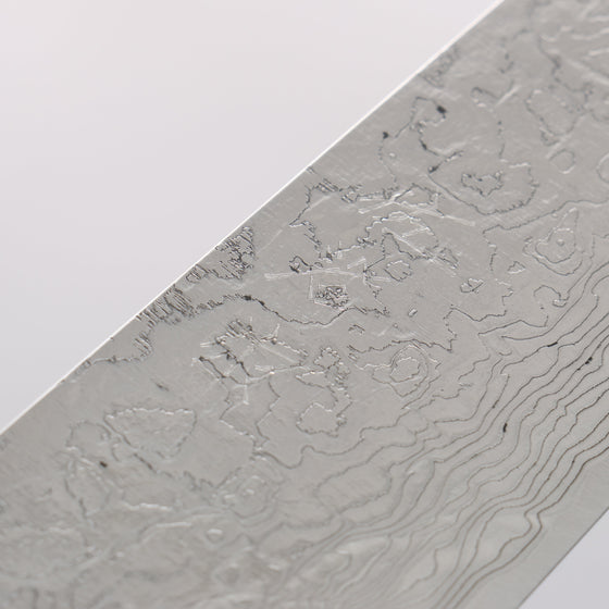 Takeshi Saji SG2 Diamond Finish Damascus Sujihiki 270mm Pine Cone and Blue Acrylic Handle - Seisuke Knife