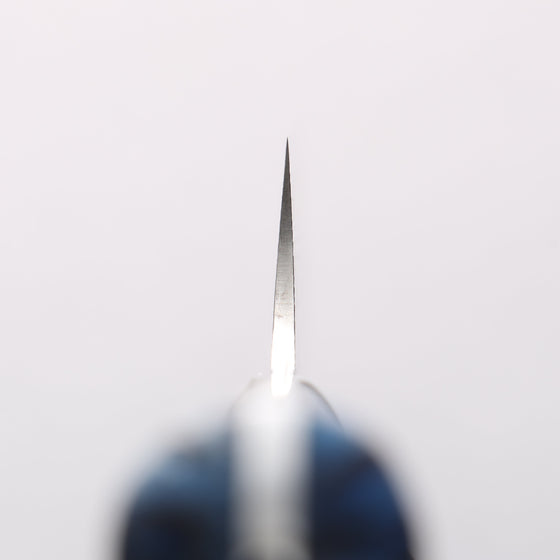 Takeshi Saji SG2 Diamond Finish Damascus Sujihiki 270mm Pine Cone and Blue Acrylic Handle - Seisuke Knife