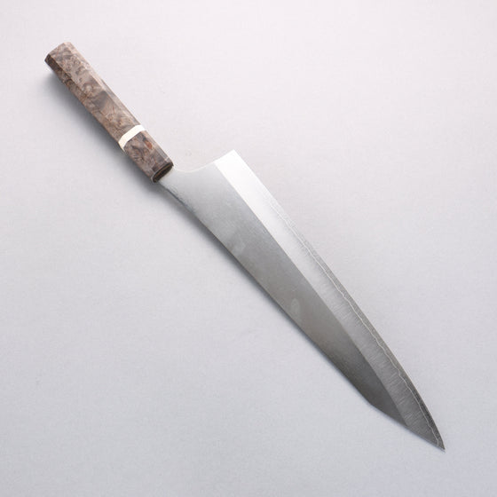Yu Kurosaki New Gekko VG-XEOS Gyuto 270mm Stabilized Burl & White Ring Handle - Seisuke Knife