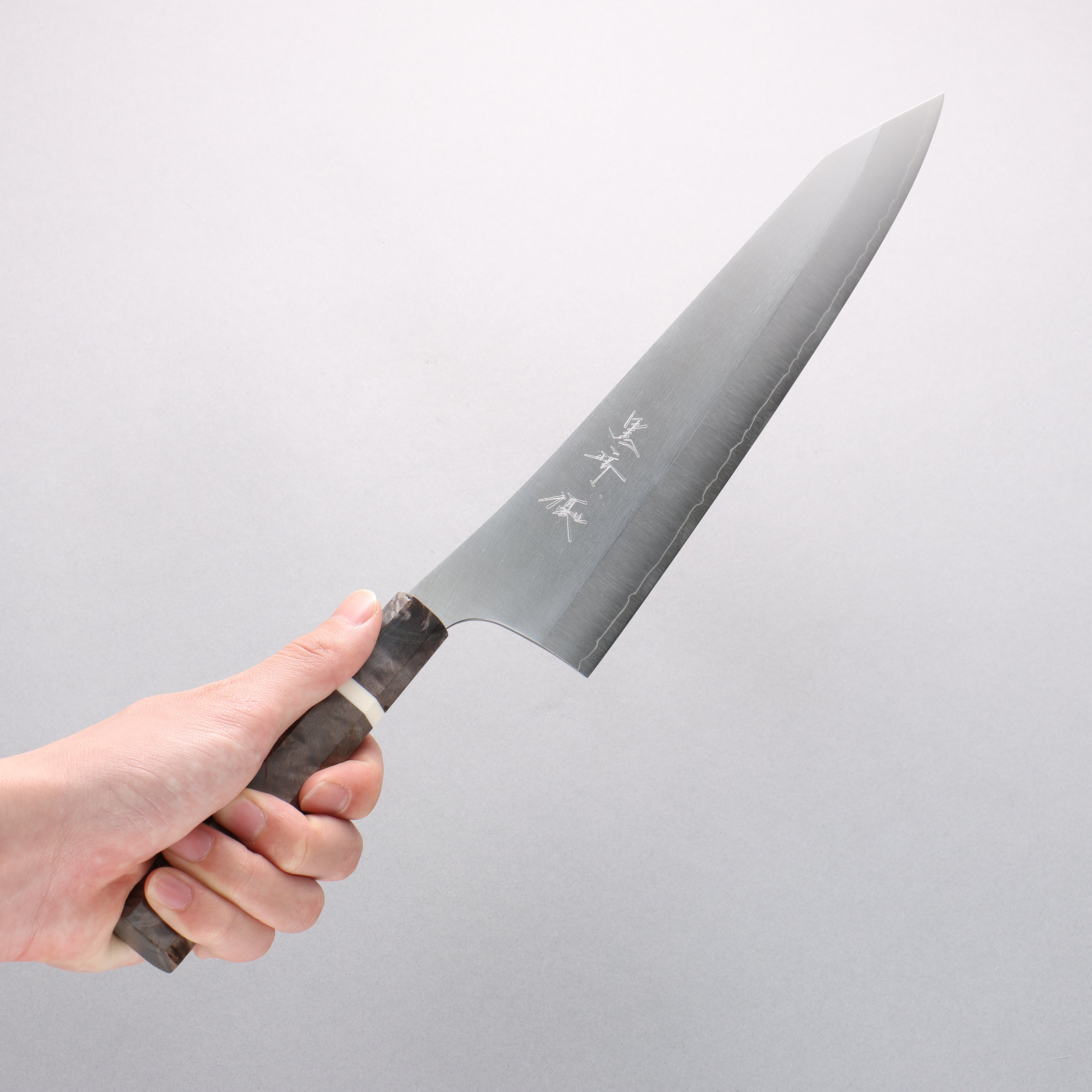 Yu Kurosaki New Gekko VG-XEOS Gyuto 270mm Stabilized Burl & White Ring Handle - Seisuke Knife