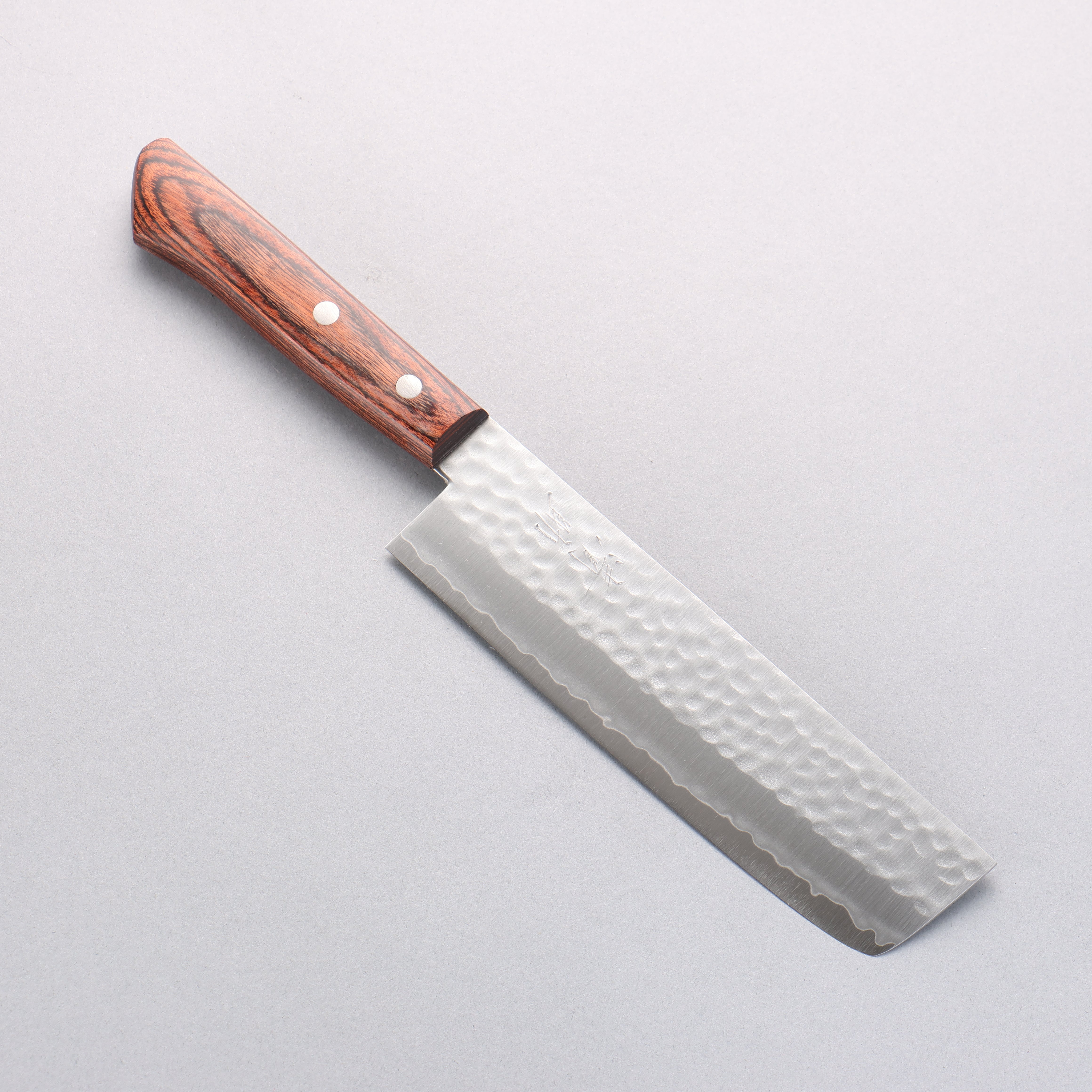 Seisuke VG1 Hammered Nakiri 165mm Mahogany Handle - Seisuke Knife