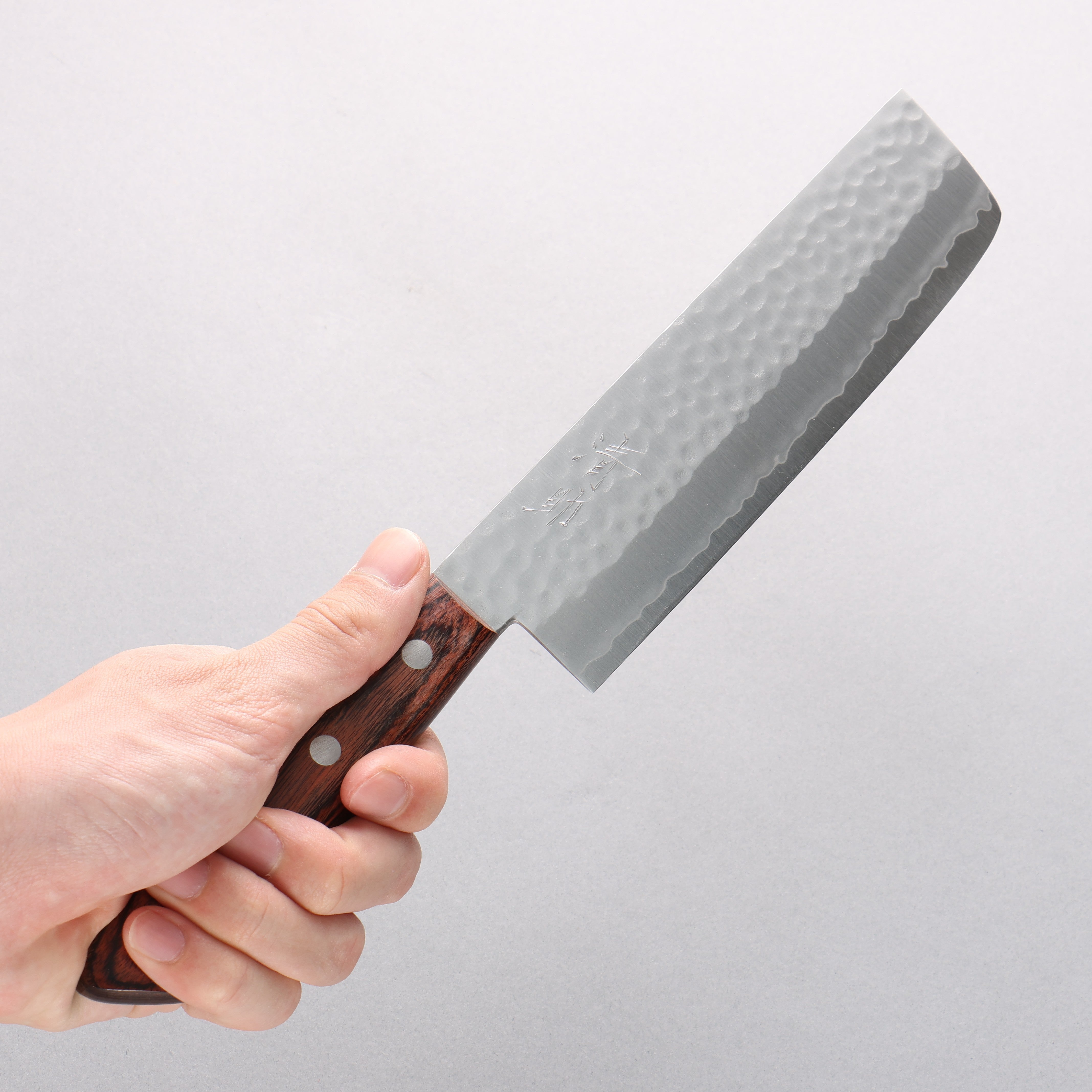 Seisuke VG1 Hammered Nakiri 165mm Mahogany Handle - Seisuke Knife