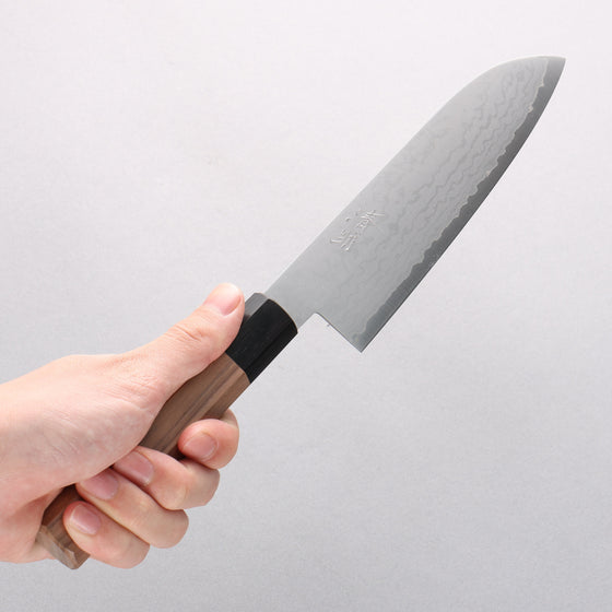 Seisuke VG10 Damascus Santoku 165mm Walnut Handle - Seisuke Knife