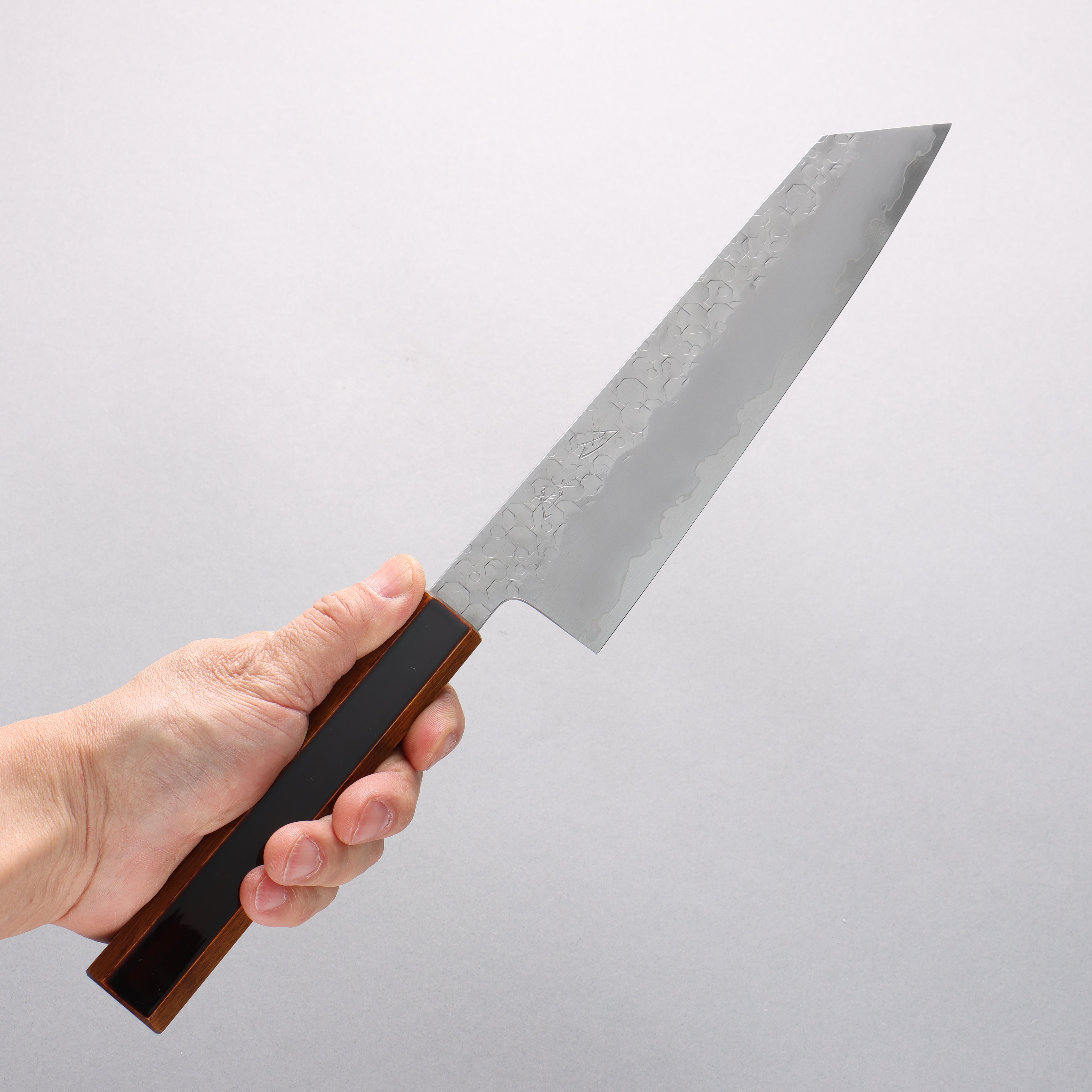 Hado Shiosai SG2 Hammered Kiritsuke Gyuto 210mm Kijiro-nuri Lacquered Handle - Seisuke Knife