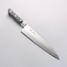  Seisuke VG5 Hammered Kasumitogi Gyuto 240mm Black Pakka wood Handle - Seisuke Knife