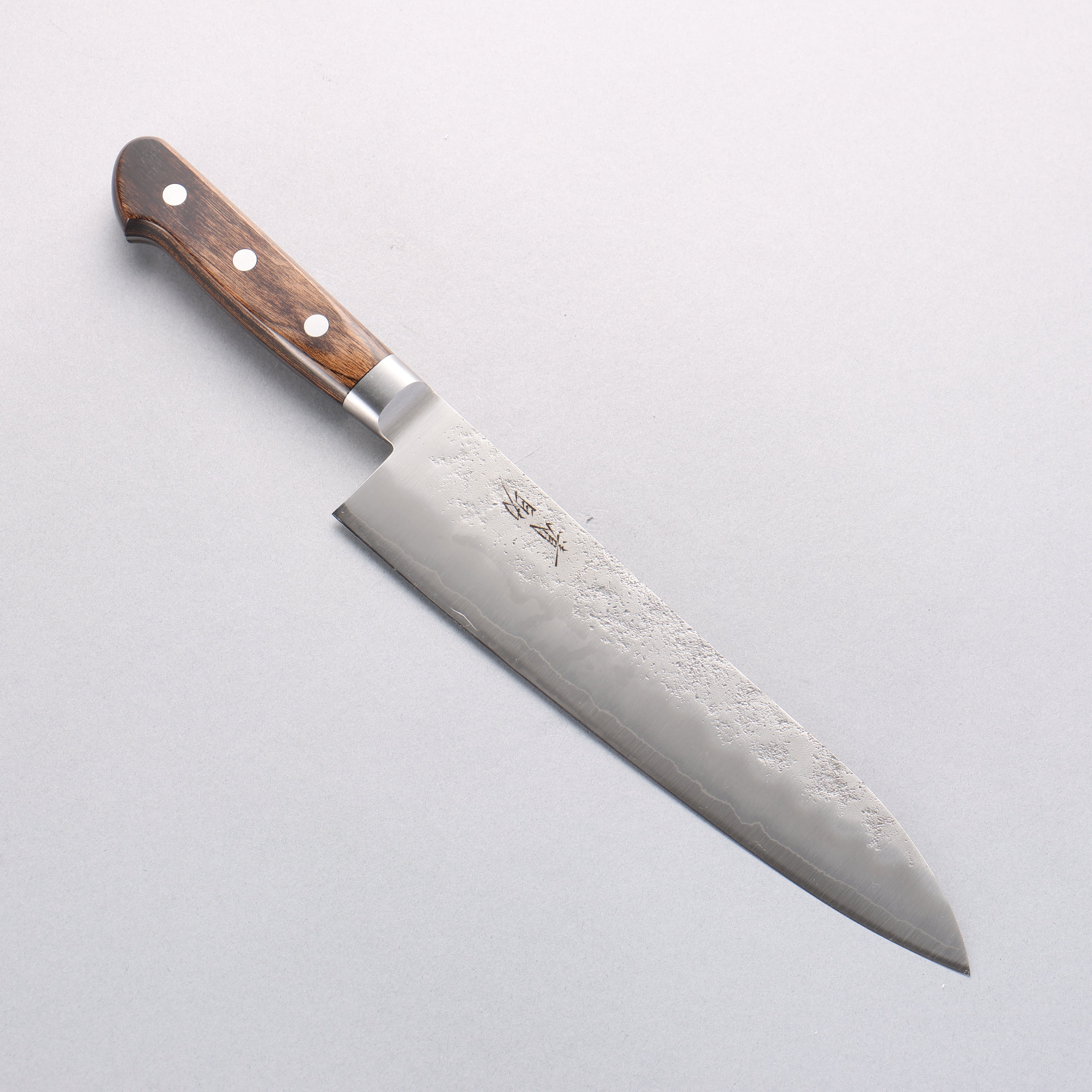 Seisuke Silver Steel No.3 Nashiji Gyuto 210mm Brown Pakka wood Handle - Seisuke Knife