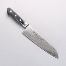  Seisuke Nami AUS10 Mirrored Finish Damascus Santoku 180mm Black Pakka wood Handle - Seisuke Knife