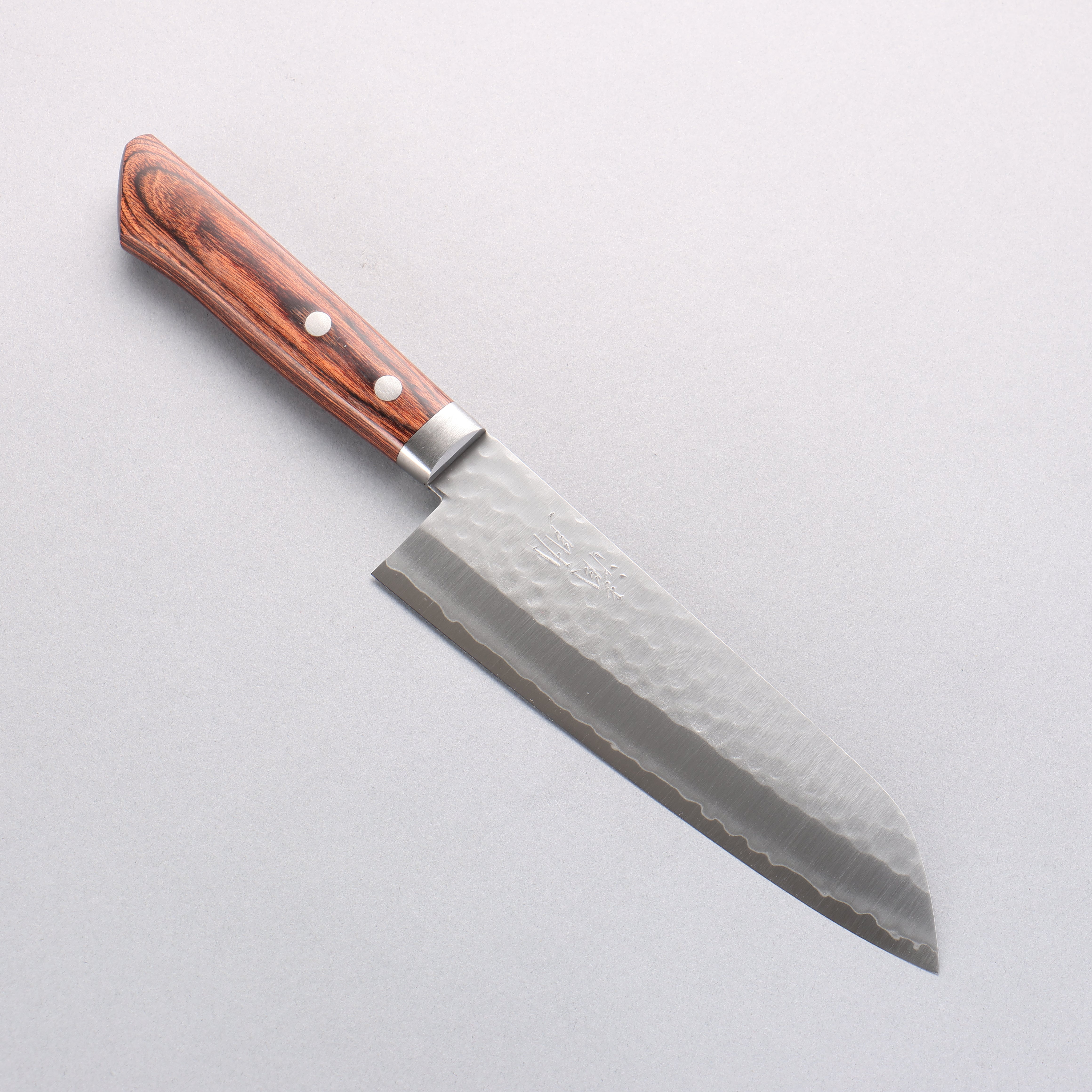 Seisuke VG1 Hammered Santoku 165mm Mahogany Handle - Seisuke Knife