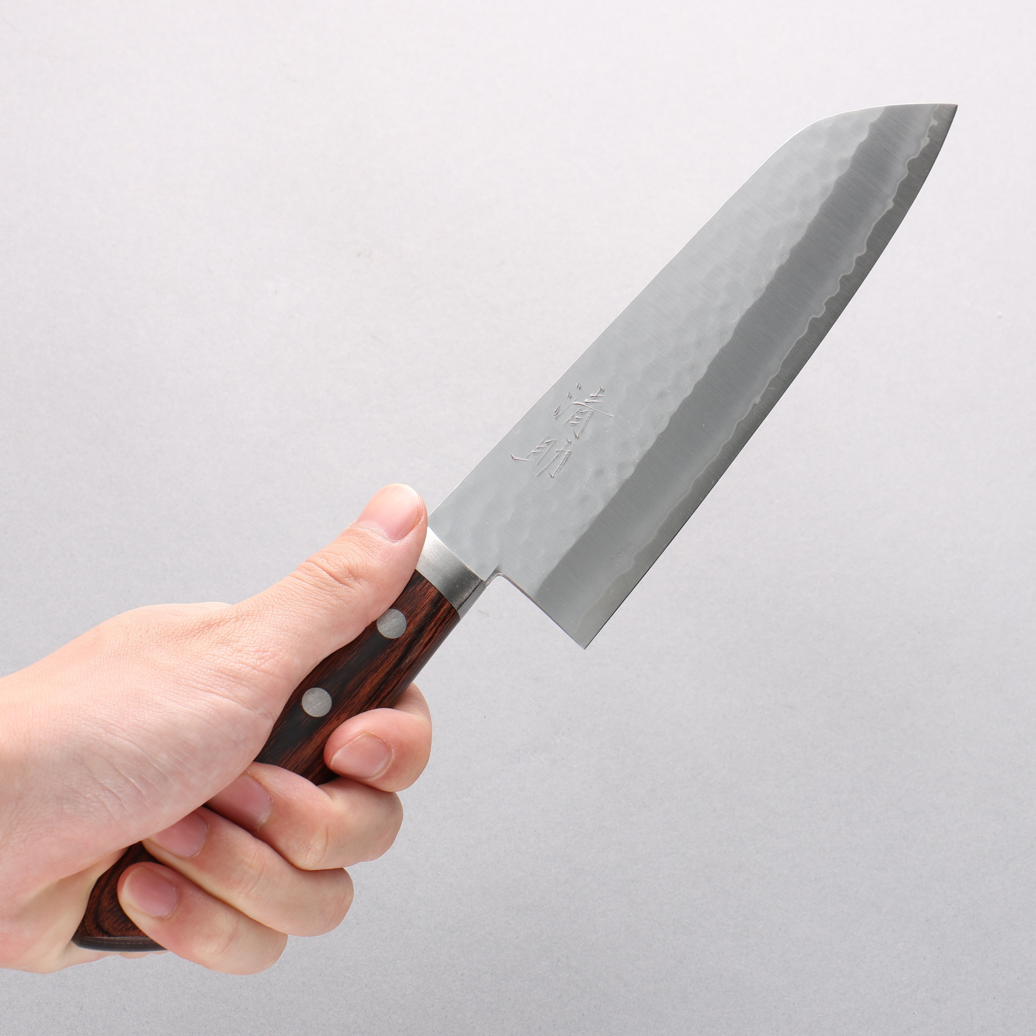 Seisuke VG1 Hammered Santoku 165mm Mahogany Handle - Seisuke Knife