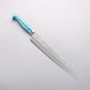 Yu Kurosaki Senko Ei SG2 Hammered Sujihiki 240mm Turquoise Handle with Sheath - Seisuke Knife - Slide 1