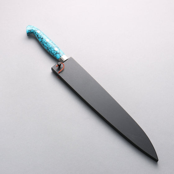 Yu Kurosaki Senko Ei SG2 Hammered Sujihiki 240mm Turquoise Handle with Sheath - Seisuke Knife