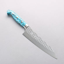  Yu Kurosaki Senko Ei SG2 Hammered Bunka 170mm Turquoise Handle with Sheath - Seisuke Knife