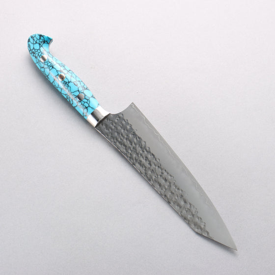 Yu Kurosaki Senko Ei SG2 Hammered Bunka 170mm Turquoise Handle with Sheath - Seisuke Knife