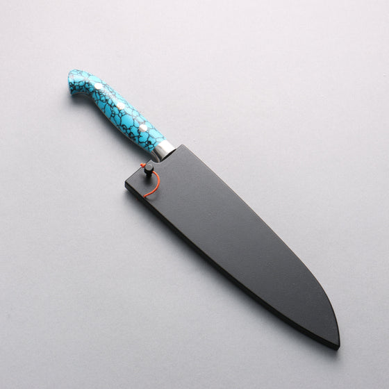 Yu Kurosaki Senko Ei SG2 Hammered Bunka 170mm Turquoise Handle with Sheath - Seisuke Knife