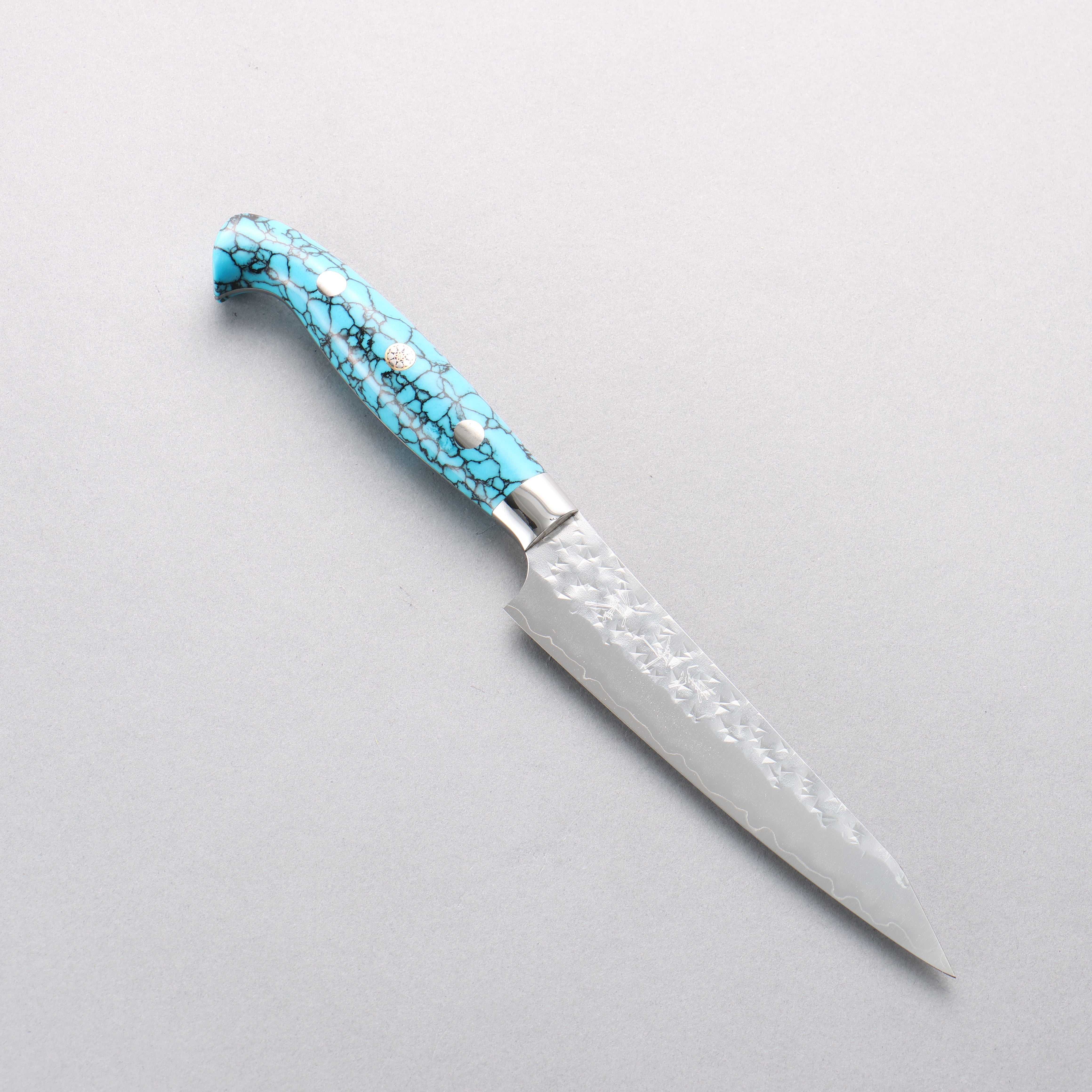Yu Kurosaki Senko Ei SG2 Hammered Petty-Utility 130mm Turquoise Handle with Sheath - Seisuke Knife