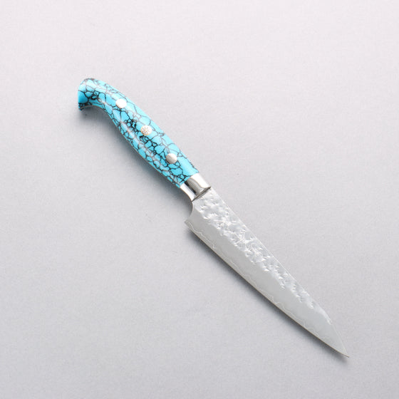 Yu Kurosaki Senko Ei SG2 Hammered Petty-Utility 130mm Turquoise Handle with Sheath - Seisuke Knife
