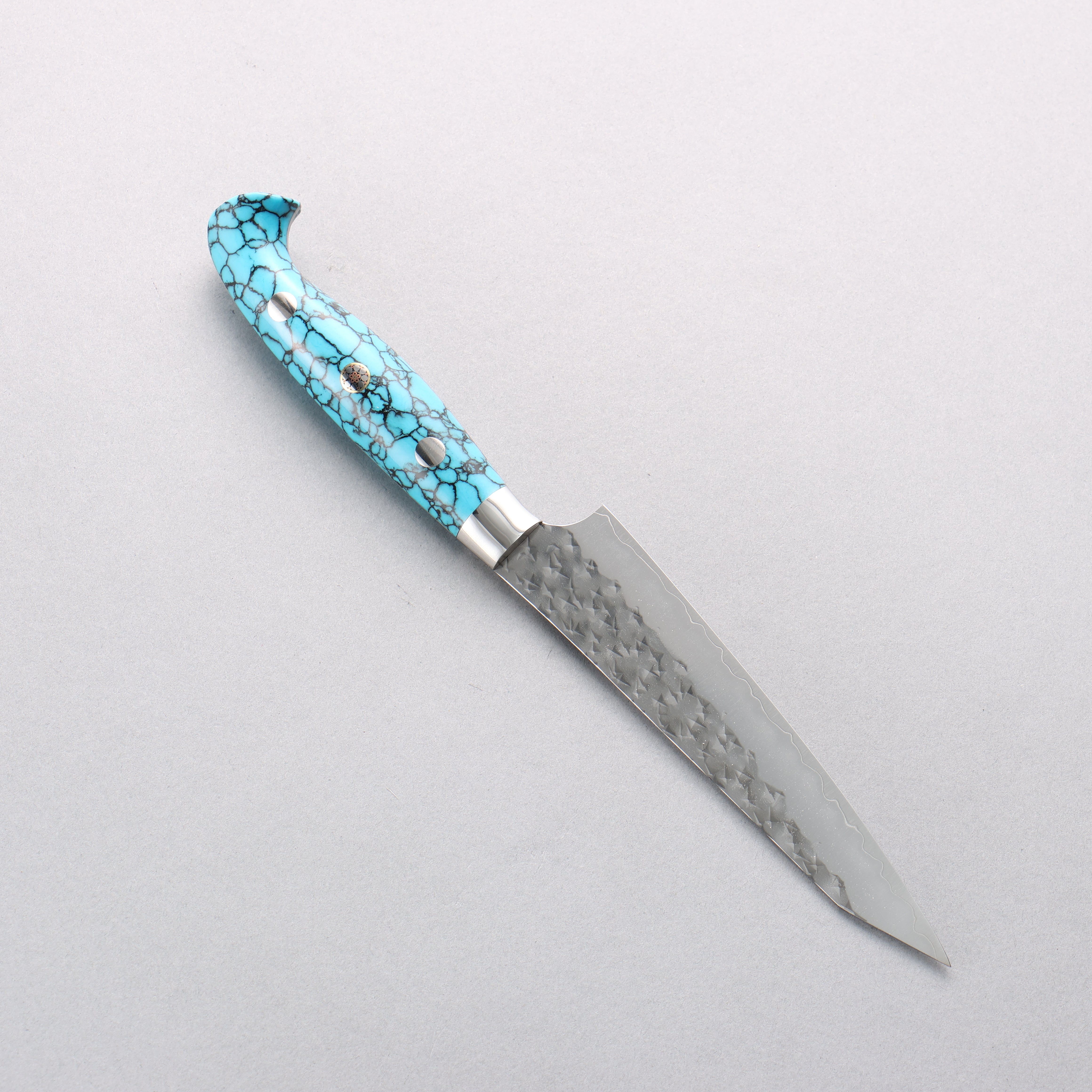 Yu Kurosaki Senko Ei SG2 Hammered Petty-Utility 130mm Turquoise Handle with Sheath - Seisuke Knife