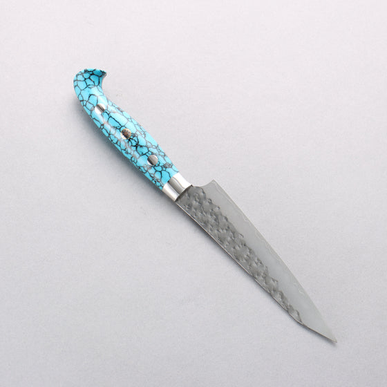 Yu Kurosaki Senko Ei SG2 Hammered Petty-Utility 130mm Turquoise Handle with Sheath - Seisuke Knife