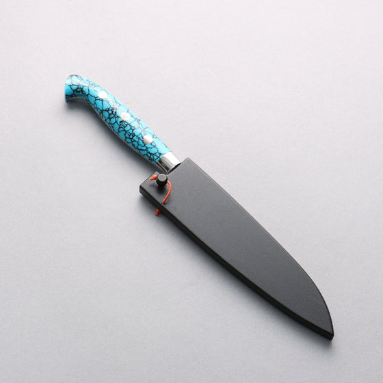 Yu Kurosaki Senko Ei SG2 Hammered Petty-Utility 130mm Turquoise Handle with Sheath - Seisuke Knife