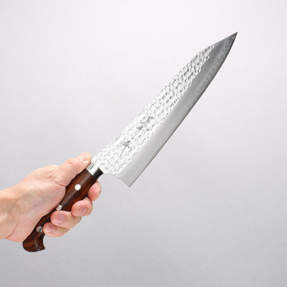 Yu Kurosaki Senko Ei SG2 Hammered Gyuto 240mm Ironwood Handle with Sheath - Seisuke Knife