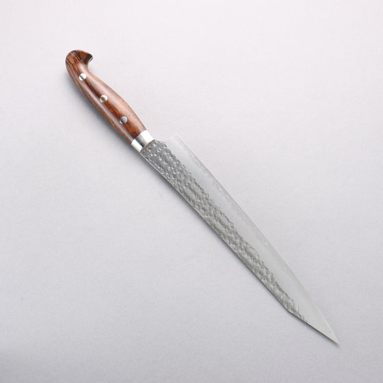 Yu Kurosaki Senko Ei SG2 Hammered Sujihiki 240mm Ironwood Handle with Sheath - Seisuke Knife
