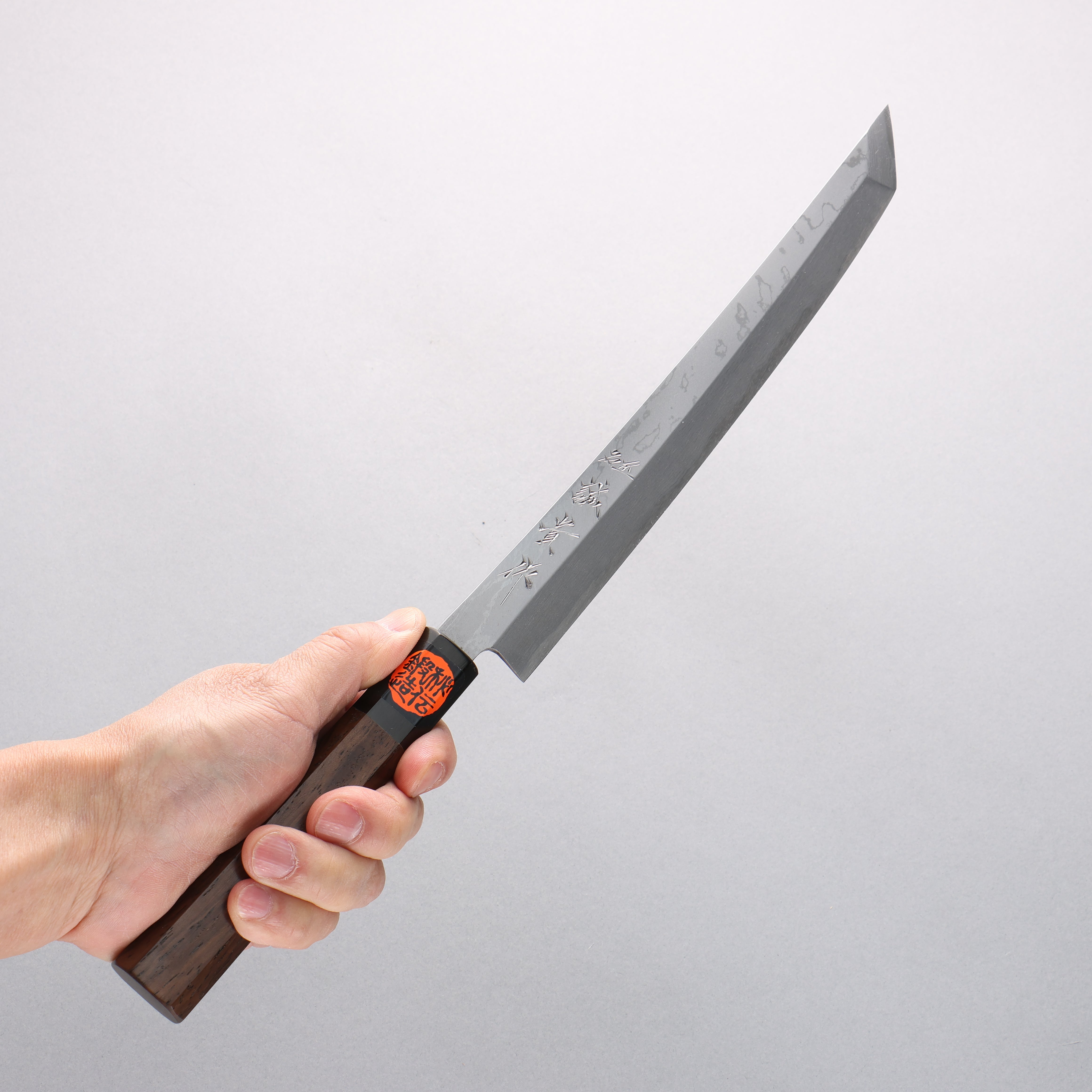 Shigeki Tanaka Blue Steel No.2 Damascus Sakimaru Takohiki 240mm Walnut Handle - Seisuke Knife