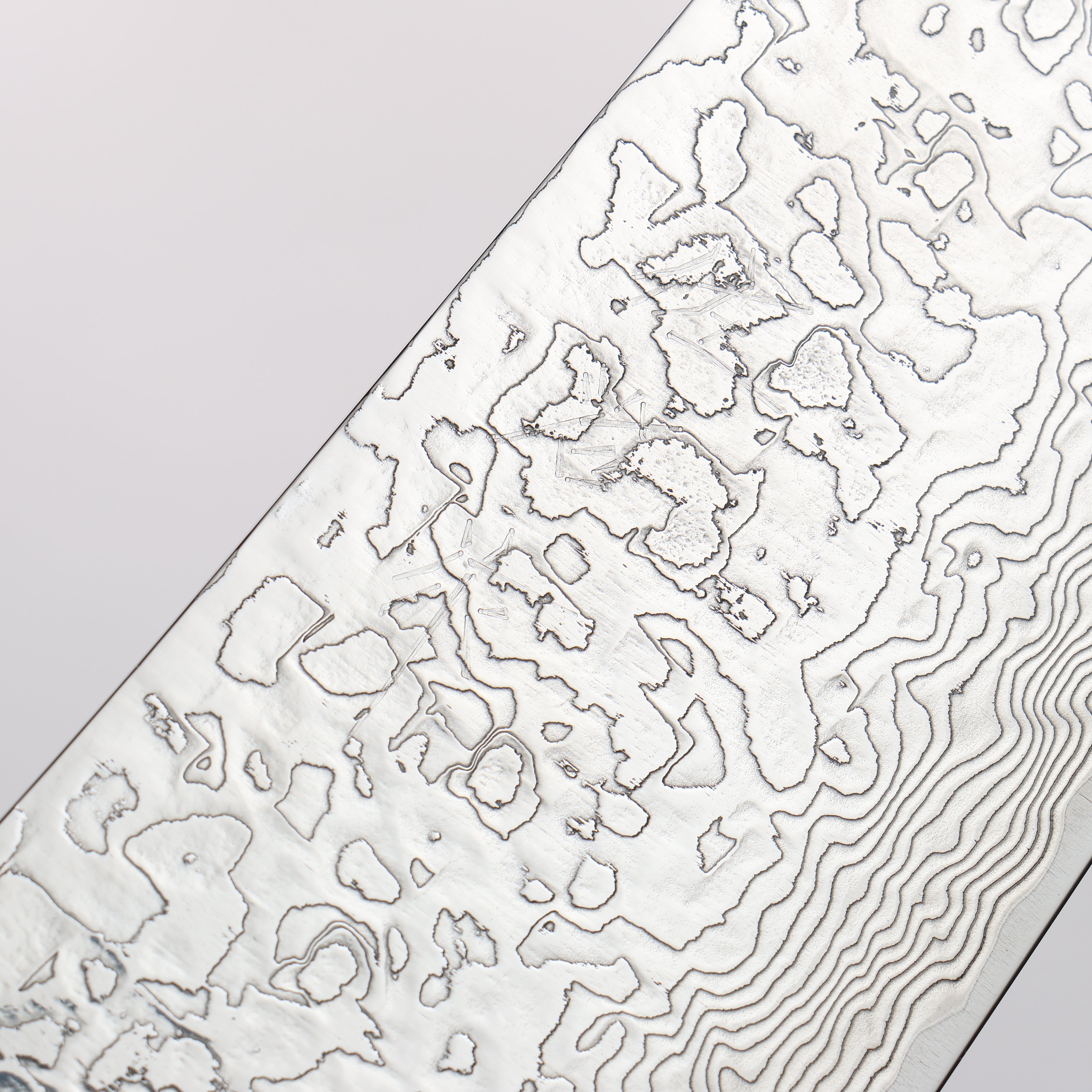 Takeshi Saji SG2 Diamond Finish Damascus Santoku 180mm White Turquoise Handle - Seisuke Knife