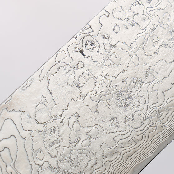 Takeshi Saji SG2 Diamond Finish Damascus Nakiri 165mm Pine Cone and Blue Acrylic Handle - Seisuke Knife