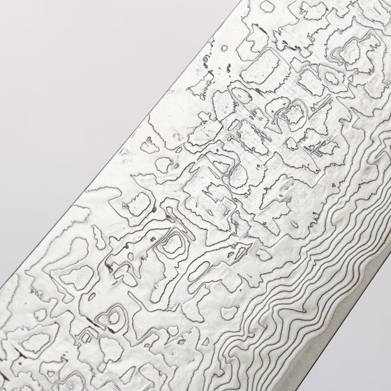 Takeshi Saji SG2 Diamond Finish Damascus Gyuto 240mm Pine Cone and Blue Acrylic Handle - Seisuke Knife