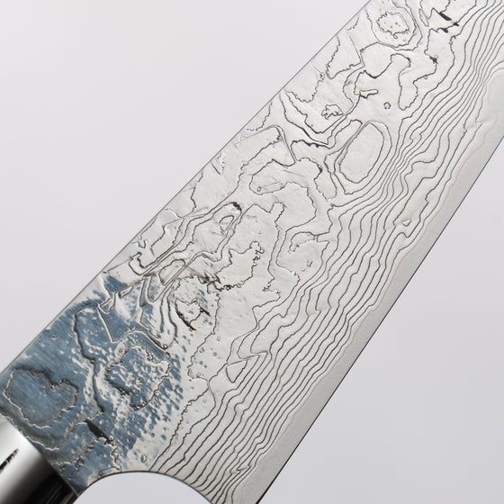 Takeshi Saji SG2 Diamond Finish Damascus Petty-Utility 90mm Red Turquoise Handle - Seisuke Knife