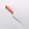 Takeshi Saji SG2 Diamond Finish Damascus Petty-Utility 150mm Red Turquoise Handle - Seisuke Knife - Slide 1