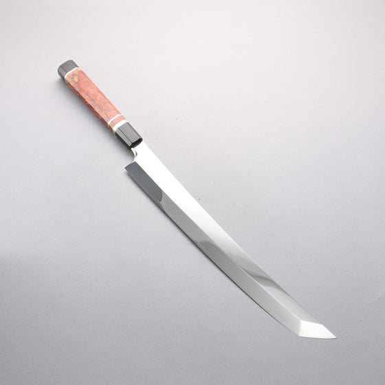 Yu Kurosaki SG2 Mirrored Finish Sakimaru Yanagiba 330mm Chinese Quince Burl (with 3 Silver Rings) Handle with Sheath - Seisuke Knife